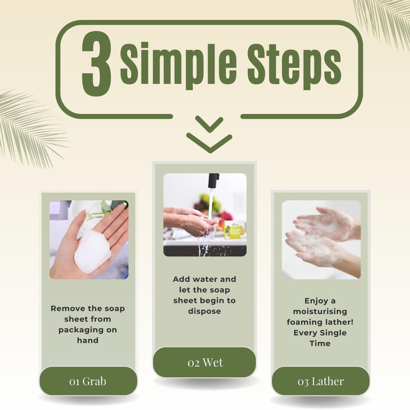 BAMBOEARTH 400 Sheets Paper Soap Strips For Hand Washing -