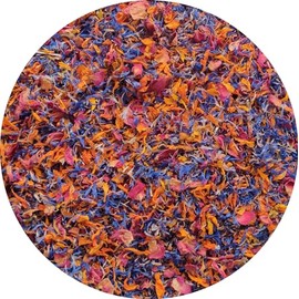 Scash 1 Ounce - Spring Flower Blend – Edible flowers - Rose, Blue Cornflower and Marigold - All natural, Culinary grade Delights Premium Quality - Perfect for Beverages, Cakes dried flowers for candle making 100% Natural - flower sprinkles