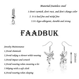 FAADBUK Cartoon Movie Inspired Gift Fairy Lover Gift Princess Earring Fairy Merchandise (Bell Earring)