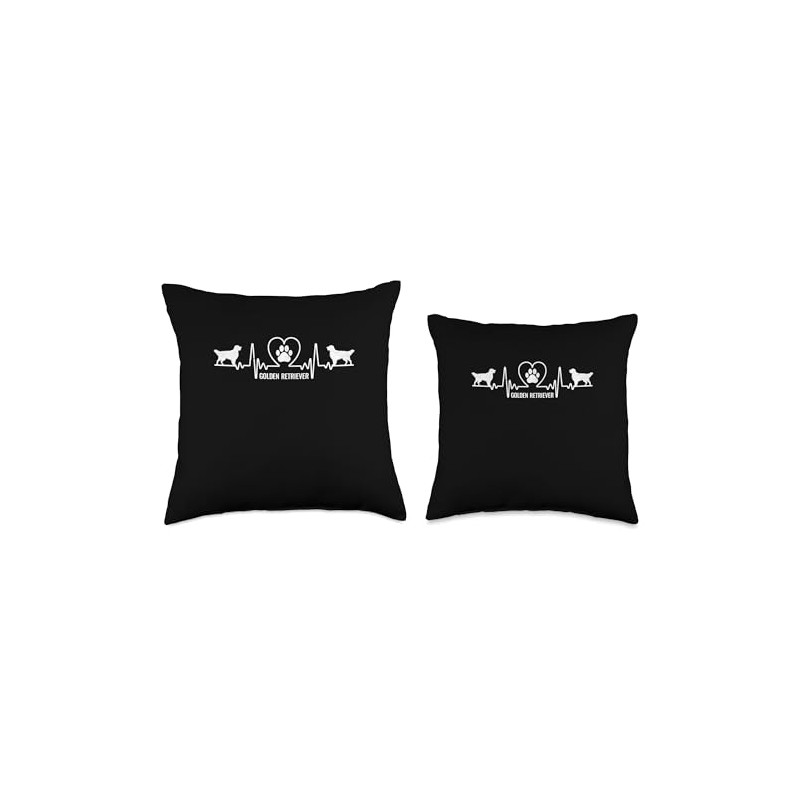 Heartbeat Golden Retriever GR Dog Retrievers Throw Pillow