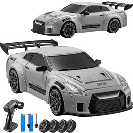 PIWIJOY RC Drift Car, 1:24 Scale Remote Control Vehicle with LED Lights,Drifting Tires＆Two Batteries, Racing Sports Toy Idea Gift for Adults Boys Girls and Kids Galactic Silver