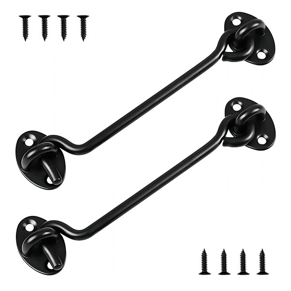 Ldzzuo 2pcs Barn Door Lock Stainless Steel Window Wind Hooks