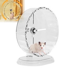 1Pcs Silent Hamster Wheel 9.5in Transparent Chinchilla Wheels Large Hamsters Wheels Plastic Hamster Wheel Anti-Skid & Height Adjustable for Chinchilla, Hamsters Gerbils Mice Or Other Small Animals