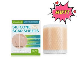 West&Month Self-adhesive silicone scar patch: West&Month Self-adhesive Silicone Scar Patches: Perfect after one application. Repairing cellulite and growth lines, smoothing skin care beauty patches - Color: one