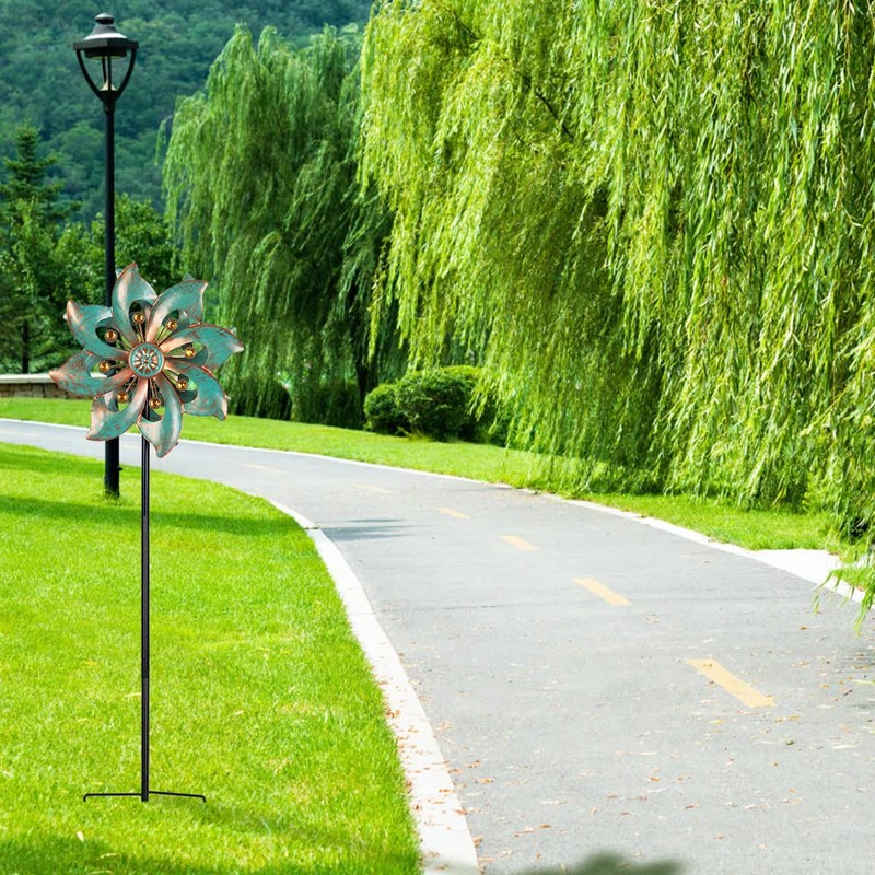 VEWOGARDEN Double Blade Wind Spinners Outdoor Small Garden Decorations, Rustproof