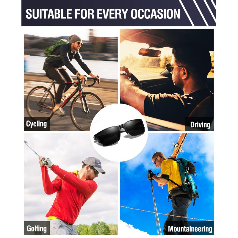 DUCO Sunglasses for Men, Driving, Polarized, Fishing, High-Grade Carbon Fiber
