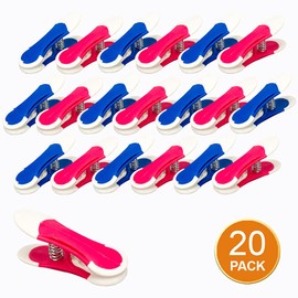 ARVO Clothes Pegs Pack of 20, Soft Grip clothes pegs for washing line, Clothes Pin, Blue and Pink Colour Laundry Pegs, Washing Line Pegs, Clothes Clips for Home, Medium Size 9 x 3 x 4 cm