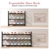 Bumusty 3-Tier Expandable Shoe Rack for Closet, 18“-33” Adjustable Shoe