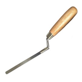 Stainless Steel Finger Pointing Trowel 10mm Flat Stiff Tuck Tool with Wooden Handle - Perfect for Builders & DIY Brick Gap Repairs (10 mm)