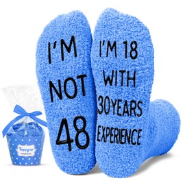 HAPPYPOP 48th Birthday Gifts for Men - Socks for 48 Year Old Man, 48 Year Old Gifts for Him Her, Birthday Socks for Guys Dad in Their 40s