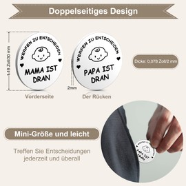 TankerStreet Gifts for birth, new dad mum decision coin, christening gifts for boys and girls, gifts for expectant parents (silver)