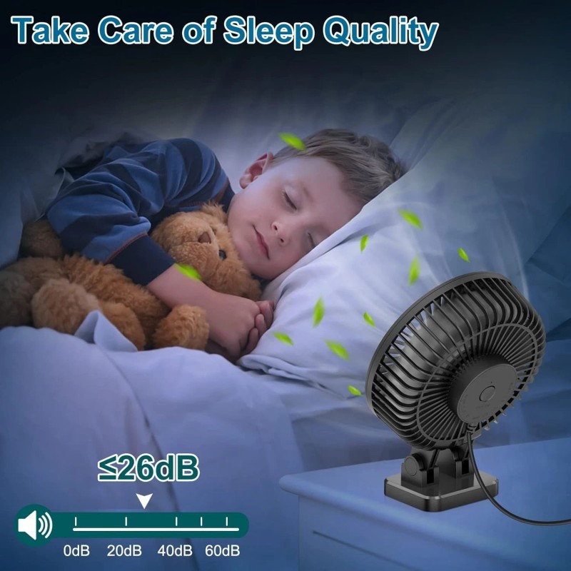 USB Desk Fan, Mini Portable, 3 Speeds Desktop Table Cooling,