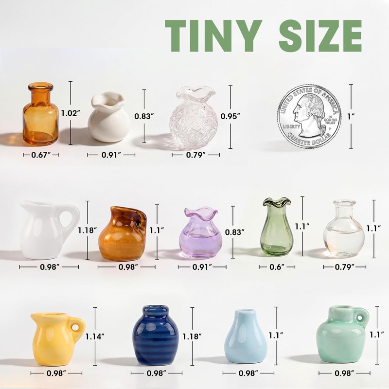 Cute Mini Vase Magnets for Fridge, Funny Small Ceramic Vase