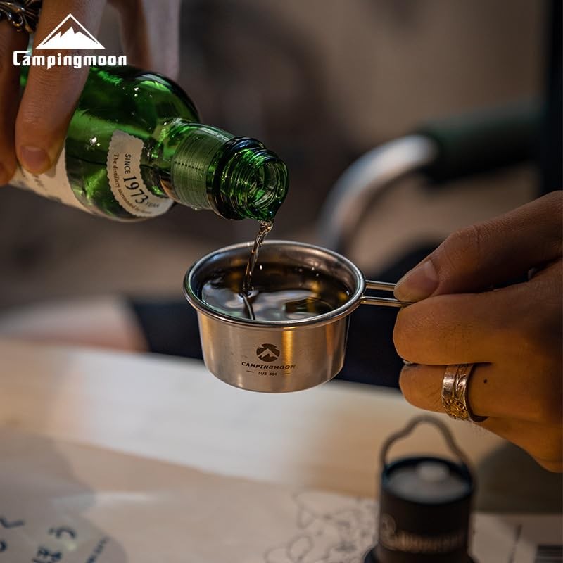 CAMPING MOON S-050 Camping Cup, Stainless Steel, Mini Shera Cup,