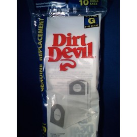 Dirt Devil Type G Vacuum Bags, 10-Pack, 3010348001, White