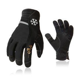 Vgo... Winter Work Gloves Touchscreen, Thermal Working Men Gloves for Construction Freezing Warehouse Light Duty, 1 pair