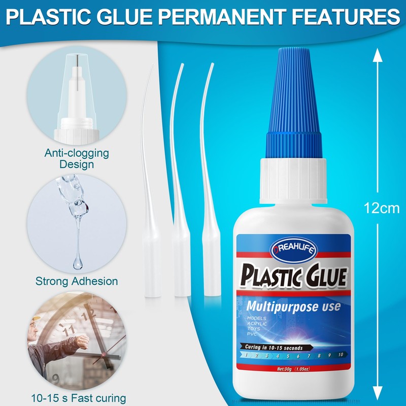 Super Glue for Plastic Repair, 30g x 2 Plastic Glue