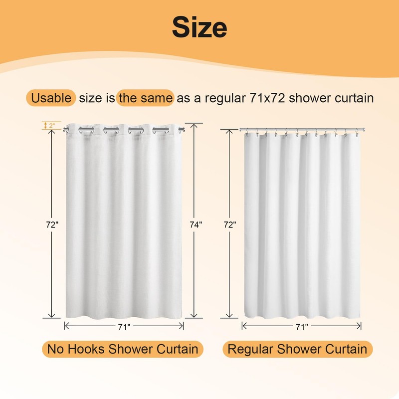 River Dream Cotton Blend No Hook Shower Curtain with Snap