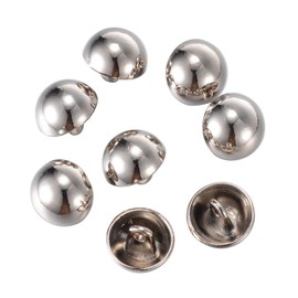 PH PandaHall About 20Pcs 20mm Half Round Sewing Buttons Alloy Platinum Button Shank Blazer Buttons 1.5mm Hole Platinum Sport Woolen Coats Buttons for Sewing Coats Suits Blazers