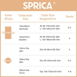 SPRICA - Mantel redondo de 160 cm de diámetro, resistente al agua, efecto de lino, tela grueso, rústico, duradero, color sólido, color café