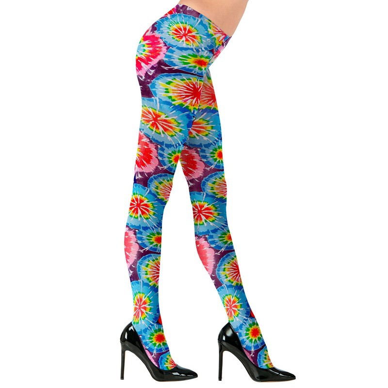 Widmann - Psychedelische Strumpfhose, Neon, 40 DEN, Disco Fever, Karneval,