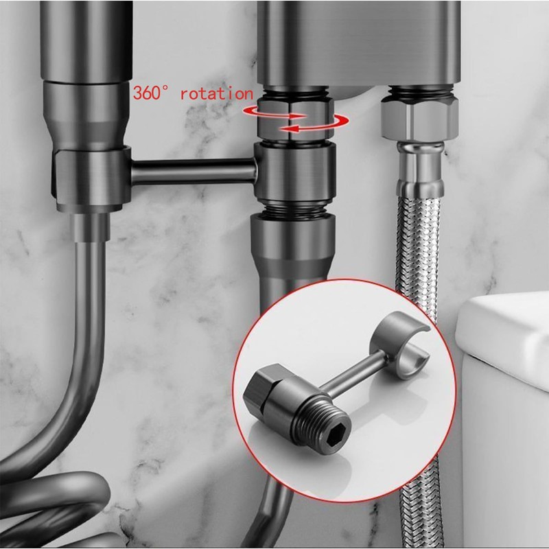WINXYMIN Generic Toilet Faucet Splitter 2-Way Double Faucet Adapter, 1-in-2-Out