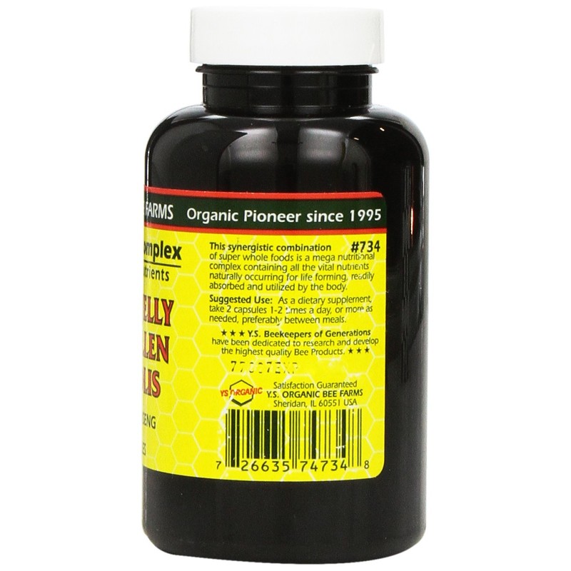 YS Organic Farms: Royal Jelly Bee Pollen Propolis w/Ginseng 90