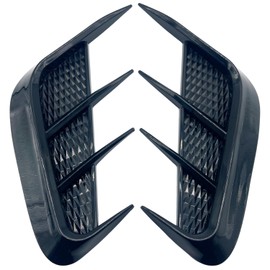 shymie Dummy Duct Fender Sticker Car Side Front Hood Dress Up Car Accessories ABS Set of 2 Black