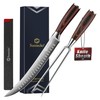 Sunnecko Butcher Knife,Razor Sharp Breaking Knife for Meat Cutting,High Carbon