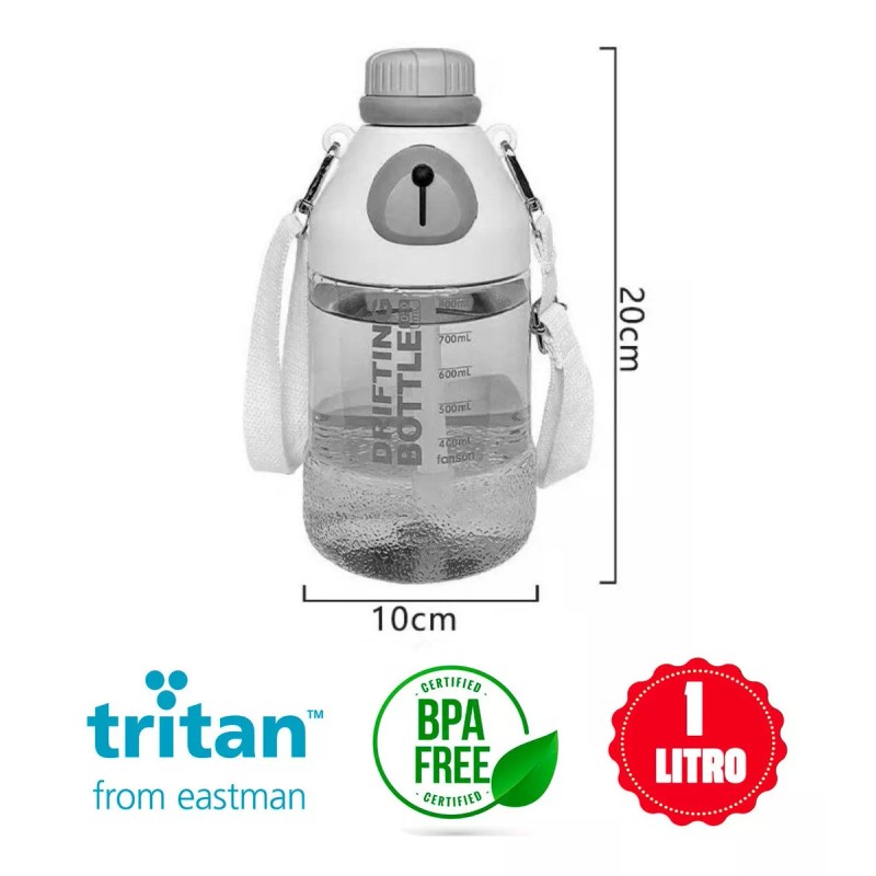 FANSON Botella Agua Oso Kawaii 1lt Tritan Lonchera Vaso Escuela