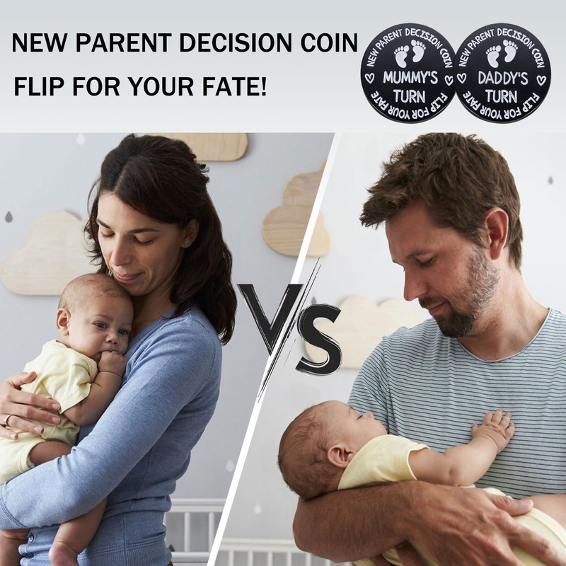 New Dad Mom Gifts Funny Decision Making Coin, New Baby