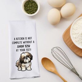 Shih Tzu Dog Tea Towel A Kitchen is Not Complete Without A Shih Tzu Kitchen Towel Shih Tzu Dog Lover Gift (A SHIH TZU AT -T)