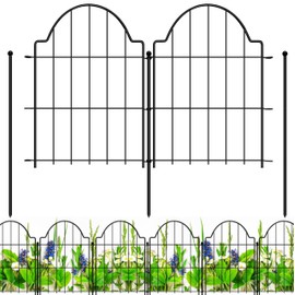 Decorative Garden Fences 17in x 26.9ft, 26 Pack Outdoor Fencing Animal Barrier Dog Border, Metal Wire Fence Panels for Garden Decor, Flower Bed Edging Borders for No Dig Patio Yard