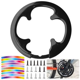 Rbleote Chain Guard Mountain Bike Chain Guard Bicycle Includes 8 Screws and 10 Reflective Stickers, Suitable for Mountain Bikes and Road Bikes with 42-44 Teeth etc