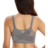Lemorosy Women's Wirefree Jacquard Back Support Bra Full Figure Front