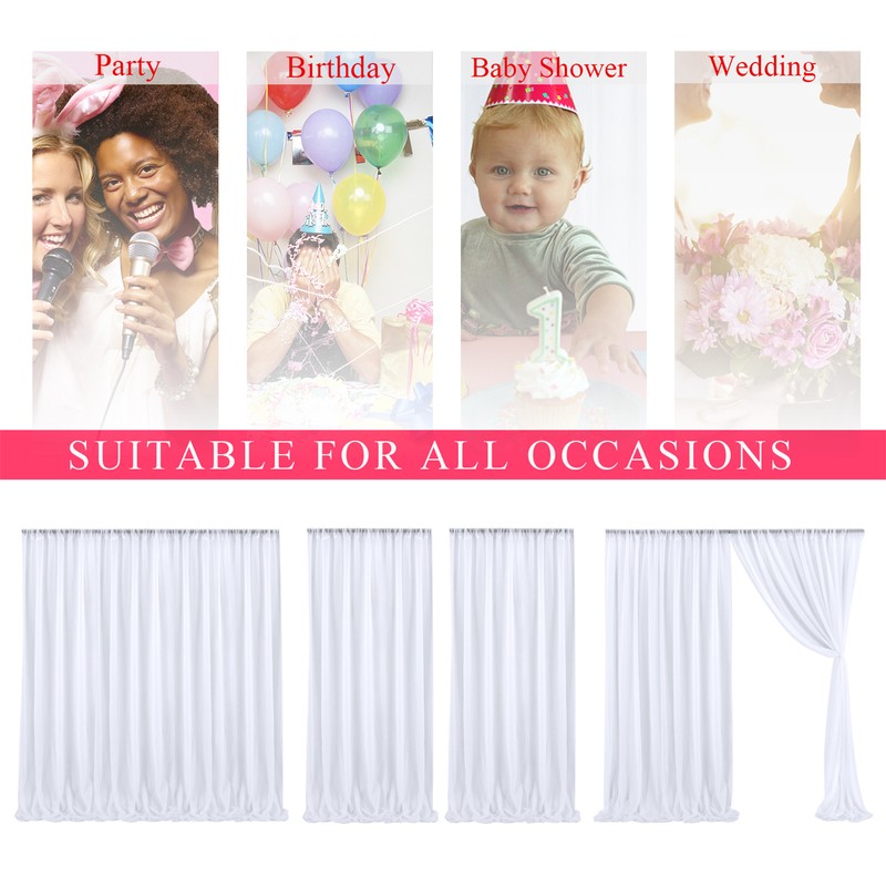 Backdrop Curtain Champagne 1.5x2.15m Yarn Durable Backdrop Drape for Wedding