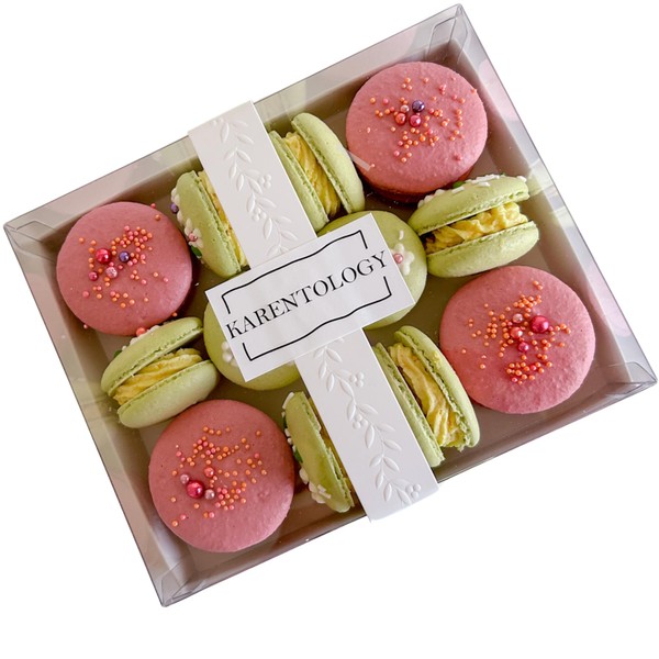Karentology 20 Pcs Macaron Presentation Gift Boxes with Embossing for