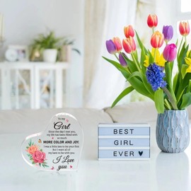 PETCEE Christmas Small Gifts for Girlfriend - 4" I Love You Gifts for Her Acrylic Keepsake Gifts for Girlfriend Christmas Birthday Anniversary Valentines Small Gifts for My Girl