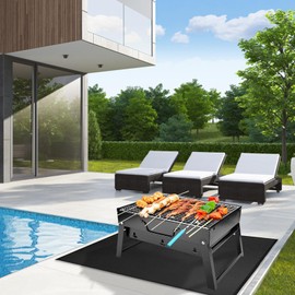 Under Grill Mat | Fireproof Fire Pit Floor Protector,Heat-Resistant Portable Non-Slip Mat for Patio Easy Cleanup Backyard Bonfires Outdoor Gatherings Safety Grilling Cooking