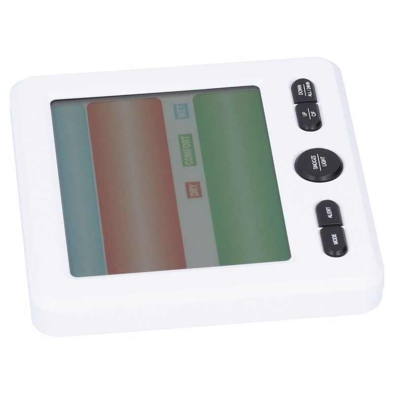 LCD Electronic Alarm Clock Temperature Humidity Monitoring Alarm for Indoor