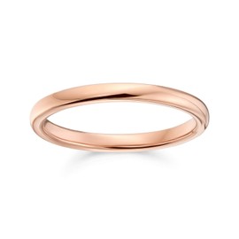 Thin Minimalist Dome Couples Titanium Wedding Band Polished Rose Gold Plated Ring For Men For Women Comfort Fit 2MM