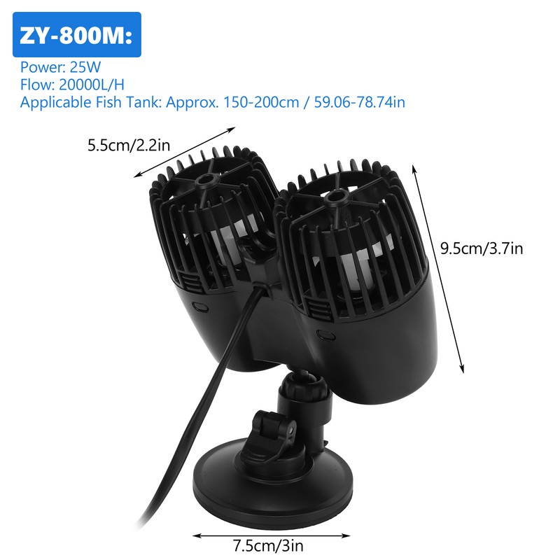 Aquarium Wavemaker Pump 360° Adjustable Reversal Free Fish Tank Circulation