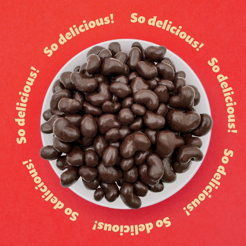 Dark Chocolate Covered Cashews 2-Pound Bag | Bulk Dark Chocolate