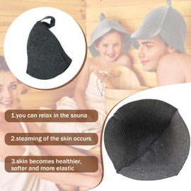 JaGely 1 Pcs Wool Sauna Hat Sauna Accessory Russian Banya Cap Vaporarium Hat Protection from Overheating for Spa Bath Steam Room (Gray)