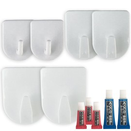 3 Types of Assorted Compact Hooks for Wallpapers (White, Set of 6)
