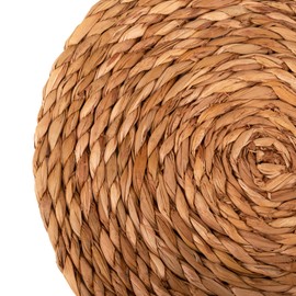 KAZI Essentials Farmhouse Round Woven Trivets - Set of 2, Natural Wicker Cattail Hot Pads, Braided Heat Resistant Non-Slip Weave, Eco-Friendly Handmade by African Artisans (10" Round, Natural Cattail)