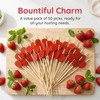 OKKRMGZ 50PCS Strawberry Picks Toothpicks Cute Fruit Sticks and Dipping