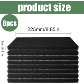 8 Piece Dryer Filter Sponge 225 x 107 x 8 mm Universal Filter Mat for Bauknecht Privileg Whirlpool HX 481010354757