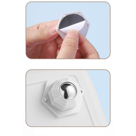 Maxmoral 4PCS Self Adhesive White Universal Wheel 360 Degree Rotating Ball Casters Suitable for Garbage Cans Storage Bins Small Furniture