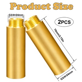 2 Stück Messing Hahnverlängerung, Messing Verlängerung Fitting 3/4 Zoll x 80mm, 3/4'' IG x 3/4'' AG, DN20 Gewindeverlängerung, 80MM Anschluß Verlängerung für Trinkwasser und Heizung Installation